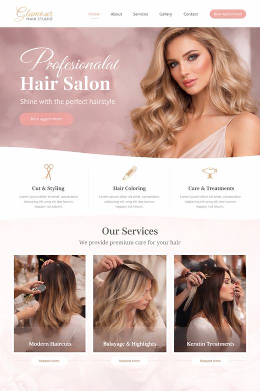 Beauty, Salon and Wellness Website Design